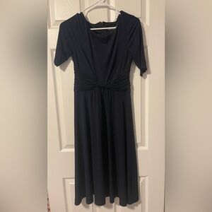 Jessica Howard Navy Midi Dress with Twist Waist Detail
